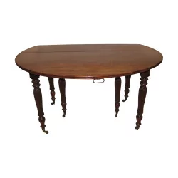 Mahogany dining table with flaps, with 3 extensions …