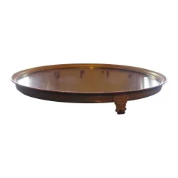 rundes Empire-Tablett aus gemeißelter und vergoldeter Bronze mit …