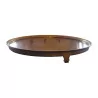 Plateau rond Empire en bronze ciselé et doré avec glace au - Moinat - Подносы