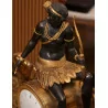 个带有黑色武士的帝国风格钟摆，采用凿刻青铜制成， - Moinat - EX2023/1