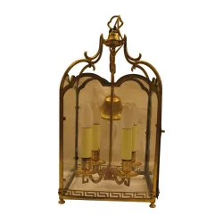 Lantern with 4 lights in gilded bronze, “Greek” models.