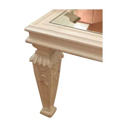 Table de salon rectangulaire en bois sculpté et peint en …