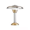 chrome and gold lamp with white opaque glass. - Moinat - Table lamps