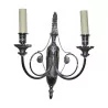 盏路易十六风格的镀铬和无烟煤灰色壁灯，带 2 …… - Moinat - 壁灯架
