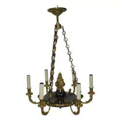 Louis XVI style chandelier gun barrel and old gold with 6 …