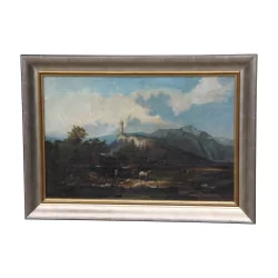 Painting, oil on canvas “Country landscape”, signed Giuseppe …