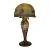 Gallé lamp in yellow and burgundy glass paste with … - Moinat - Table lamps