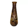 Large yellow and burgundy Gallé vase with floral decoration. Nancy… - Moinat - Boxes, Urns, Vases