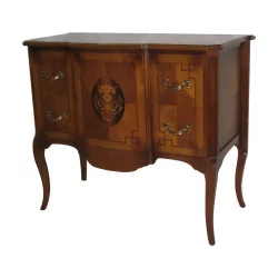 Louis XV style chest of drawers in inlaid cherry wood with 2 drawers …