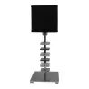 chrome lamp with crystal and black square lampshade. - Moinat - Table lamps