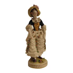 Porcelaine “Femme au chapeau”. Allemagne, 20ème siècle.