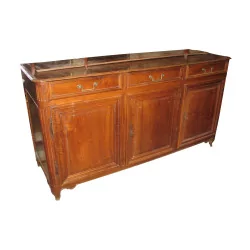 Carved walnut sideboard with 3 drawers and 3 doors, the pendant …