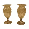 Paire de soliflores en cristal et pieds en argent. Epoque … - Moinat - Boites, Urnes, Vases