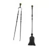 shovel and 1 metal fireplace tongs with ball in … - Moinat - Fireplace accessories