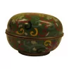 grüne Cloisonné-Rundbonbonschachtel mit Dekoration … - Moinat - Schachtel, Urnen, Vasen