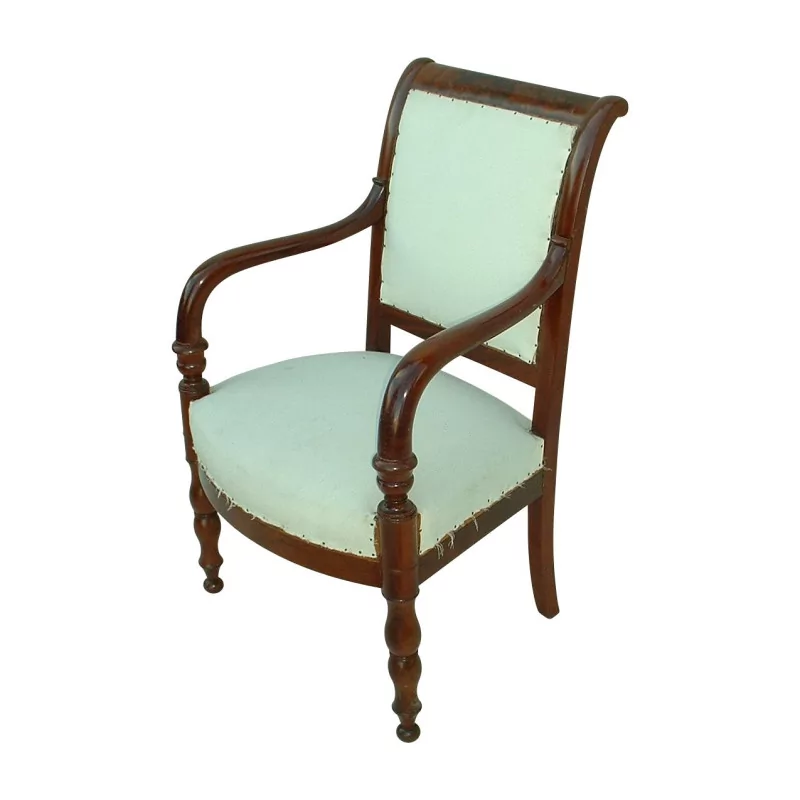 Charles X armchair in mahogany, with baluster legs, upholstered in … - Moinat - VE2022/1