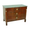 Empire chest of drawers in mahogany, with 3 drawers and marble top... - Moinat - VE2022/1