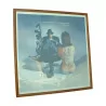 Table poster “Armed Man with Woman”. - Moinat - Painting - Portrait