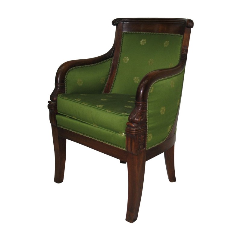 Bergère d’enfant de style Empire en acajou recouvert de tissu … - Moinat - Fauteuils Bergère d’enfant de style Empire en acajou recouvert de tissu … - Moinat - Fauteuils