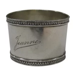 Lien de serviette en argent 800 avec inscription