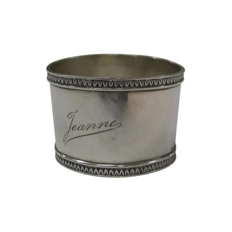 800 silver napkin link with inscription … - Moinat - Silverware