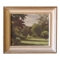 Painting, oil on canvas “Meadow landscape”, signed Marcel …