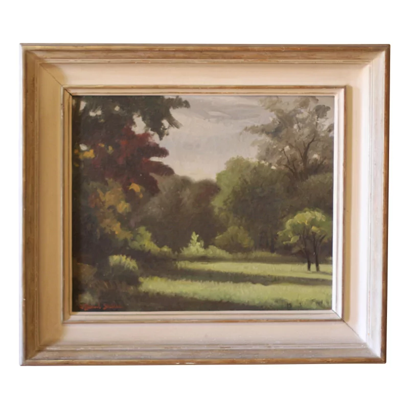 Tableau, huile sur toile “Paysage de prairie”, signé Marcel … - Moinat - VE2022/1