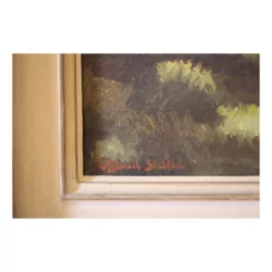 油画，布面油画“草地风景”，署名 Marcel …