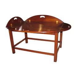 Mahogany Butlers Tray with hinged sides.