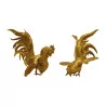 pair of chased and gilt silver roosters from Wolfers, weight … - Moinat - Silverware