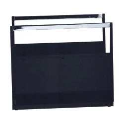 Holzkorb, schwarz lackiert mit poliertem Edelstahlgriff …