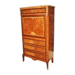 secretary in Louis XVI style inlaid, in rosewood with 4 …
