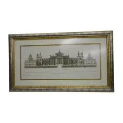 “Palace” engraving, with silver and gold frame.