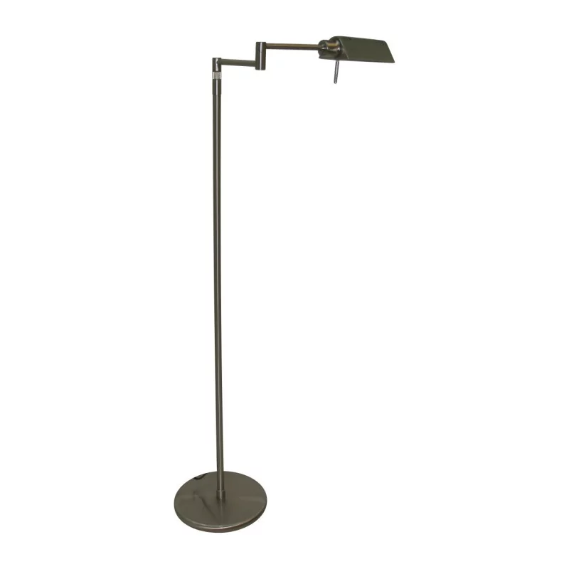 Height-adjustable brushed aluminum reading light. - Moinat - Standing lamps