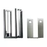 brushed stainless steel fireplace set with log holder in … - Moinat - Fireplace accessories