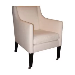 comfortable armchair “George” upholstered in white feet with …