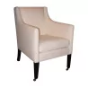 comfortable armchair “George” upholstered in white feet with … - Moinat - Armchairs