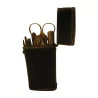 Sewing kit with black leather case. Period late 19th … - Moinat - Decorating accessories
