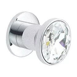 “Luna” small model door knob in rhodium silver.