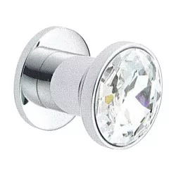Medium model “Luna” rhodium silver door knob.