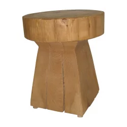 Stool with oak leg and fir wood seat …