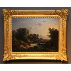 油画，布面油画“意大利乡村风景”，署名……