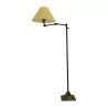 Articulated floor lamp in patinated brass with silk shade … - Moinat - Standing lamps