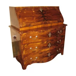 Louis XV dresser desk inlaid in walnut, mounted on a fir tree, …