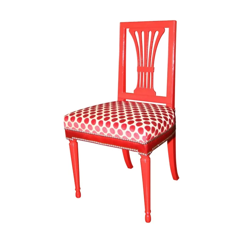 Chaise à palmette en acajou peinte en rouge Ferrari, … - Moinat - Chaises