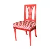 Chaise à palmette en acajou peinte en rouge Ferrari, … - Moinat - Chaises