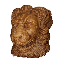 Löwenkopf, Hals, in Verona-Marmor geschnitzt und …