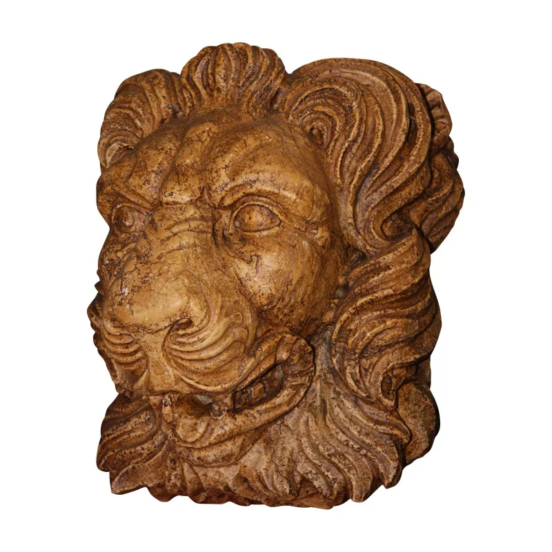 Tête de lion, goulot, en marbre de Vérone sculptée et … - Moinat - Bassins, Fontaines