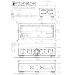 Large rectangular basin in sandstone from Molière …