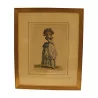 color engraving of “Mode” under glass with baguette frame … - Moinat - VE2022/1